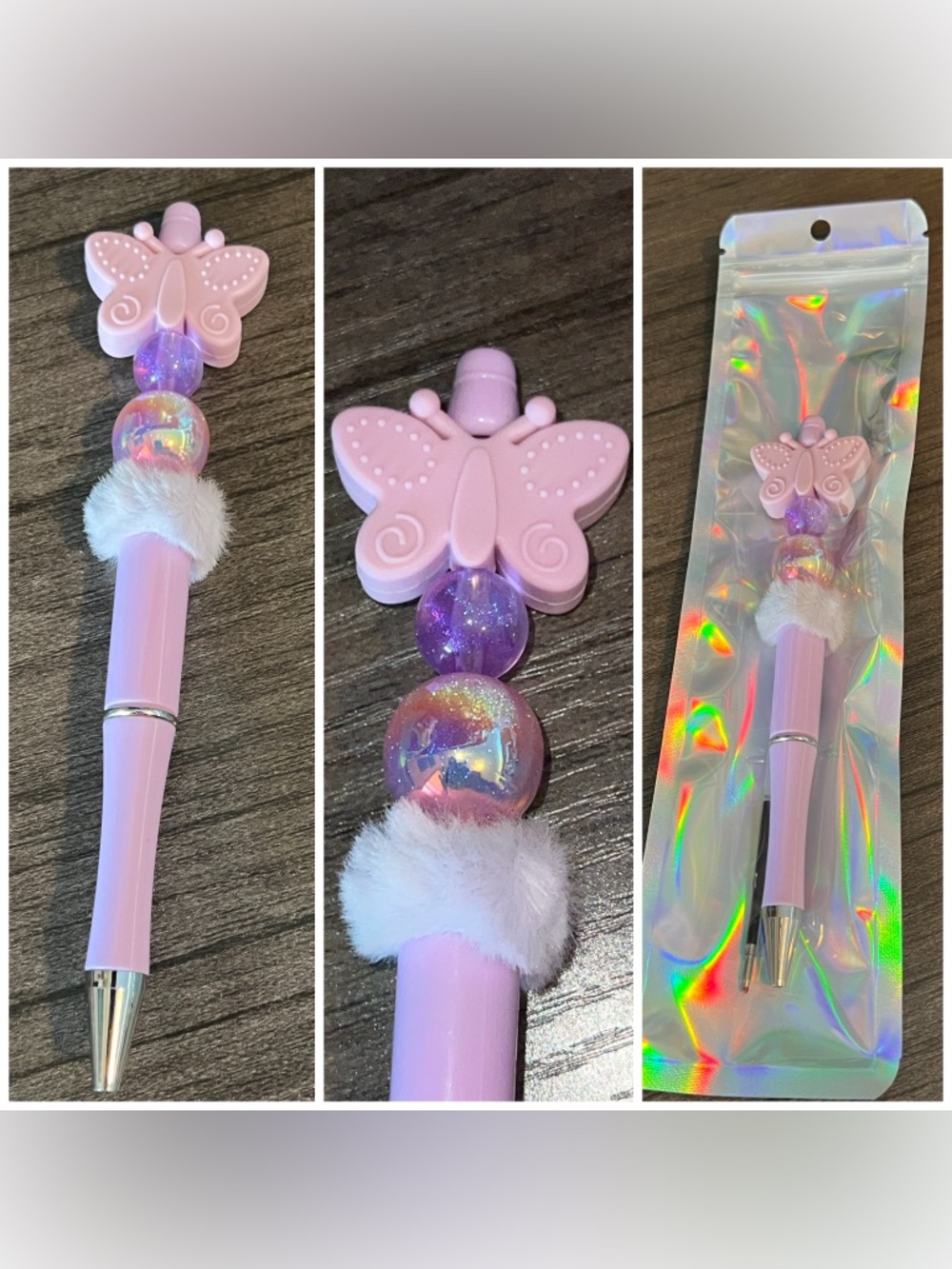Butterfly beaded focal pen